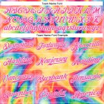 Custom Name Number Tie Dye Baseball Jersey - White Pink 3D Watercolor Rainbow Authentic Design Personalized Tie Dye White-Pink