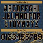 Custom Name and Number US Navy Blue Black-Old Gold 3D Pattern Baseball Jersey - Authentic Team Apparel Personalized US Navy