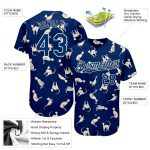 Personalized US Navy Baseball Jersey Custom Name Number 3D Pattern Design Cat Team Authentic Personalized US Navy Blue Cream