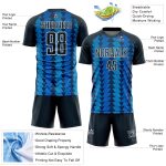 Personalized US Navy Blue and White Soccer Jersey with Custom Name and Number - Triangle Shapes Uniform Personalized US Navy