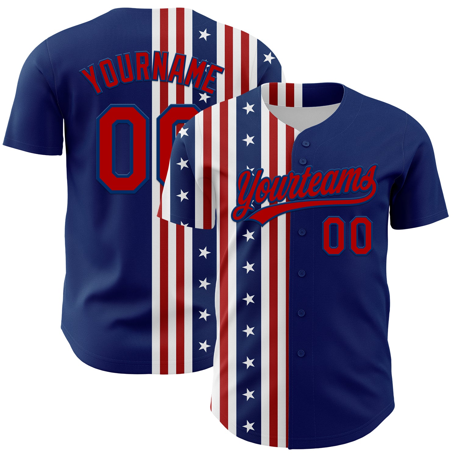 Personalized 3D American Flag US Navy Red Baseball Jersey Authentic Personalized US Navy Blue Red 3D American Flag And Star