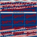 Personalized Navy Blue Red 3D American Flag Baseball Jersey Custom Name & Number - Authentic Team Apparel Personalized US