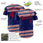 Personalized Navy Blue Red 3D American Flag Baseball Jersey Custom Name & Number - Authentic Team Apparel Personalized US