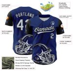US Navy Custom Name Number Football Helmet & Animal Claw Baseball Jersey - Blue Silver-Black 3D Pattern Design Personalized
