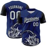 US Navy Custom Name Number Football Helmet & Animal Claw Baseball Jersey - Blue Silver-Black 3D Pattern Design Personalized
