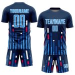 Custom US Navy Blue & Sky Blue Soccer Jersey with Personalized Name and Number - Sublimation Team Uniform Personalized US