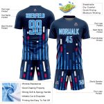Custom US Navy Blue & Sky Blue Soccer Jersey with Personalized Name and Number - Sublimation Team Uniform Personalized US