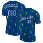 Custom US Navy Money Theme T-Shirt with 3D Dollar Sign, Team Name & Number, Personalized Performance Shirt Personalized US