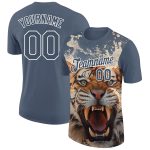 Custom US Navy 3D Tiger Performance T-Shirt for Team with Personalized Name & Number Personalized US Navy Blue White 3D Pattern