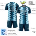 Personalized US Navy Soccer Uniform Jersey with Custom Name and Number - Geometric Shapes Design Personalized US Navy Blue