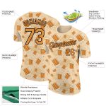 Custom Name and Number Beer T-Shirt - Personalized Vegas Gold Bay Orange-Black 3D Pattern Design for Team Performance Personalized