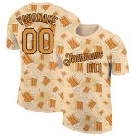 Custom Name and Number Beer T-Shirt - Personalized Vegas Gold Bay Orange-Black 3D Pattern Design for Team Performance Personalized