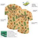 Custom Name Number Dollar Sign Money Theme Performance T-Shirt Vegas Gold Black 3D Pattern Design Personalized Vegas Gold