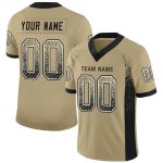 Custom Name Number Vegas Gold Black-White Mesh Football Jersey - Personalized Drift Fashion Team Gear Personalized Vegas