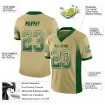 Custom Personalized Football Jersey with Vegas Gold Green-White Mesh - Team Name and Number Personalized Vegas Gold Green-White