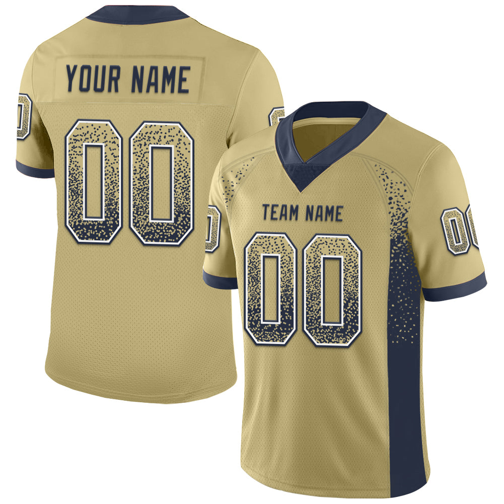 Custom Name and Number Personalized Vegas Gold Navy-White Mesh Football Jersey - Drift Fashion Team Jersey Personalized Vegas
