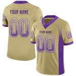 Custom Name Number Purple White Vegas Gold Fashion Football Jersey Mesh Personalized Vegas Gold Purple-White Mesh Drift Fashion