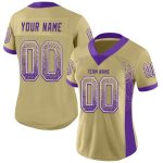 Custom Name Number Purple White Vegas Gold Fashion Football Jersey Mesh Personalized Vegas Gold Purple-White Mesh Drift Fashion