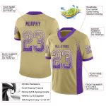 Custom Name Number Purple White Vegas Gold Fashion Football Jersey Mesh Personalized Vegas Gold Purple-White Mesh Drift Fashion