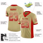 Custom Vegas Gold Red-White Mesh Drift Fashion Football Jersey - Personalized Name and Number Personalized Vegas Gold Red-White