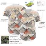 Custom Name and Number Vegas Gold 3D Pattern Baseball Jersey with Sun Rays Design Through Mountain Tops Personalized Vegas