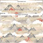 Custom Name and Number Vegas Gold 3D Pattern Baseball Jersey with Sun Rays Design Through Mountain Tops Personalized Vegas