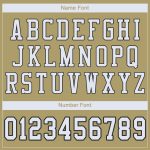 Custom Personalized Football Jersey with Team Name and Number in Vegas Gold, White-Black Mesh - Authentic Design Personalized