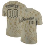 Custom Name and Number Dollar Sign Money Theme T-Shirt for Team, Personalized 3D Wheat Black Pattern Design Personalized
