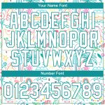 Custom Name and Number Performance T-Shirt for Hawaii Summer Holiday - Personalized White Aqua 3D Pattern Design Personalized