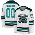Custom Aqua Black Hockey Jersey - Personalized Design for Fans, Perfect for Team Spirit and Gifts Personalized White Aqua-Black