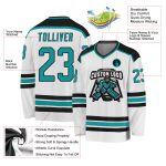Custom Aqua Black Hockey Jersey - Personalized Design for Fans, Perfect for Team Spirit and Gifts Personalized White Aqua-Black