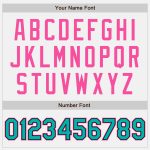 Custom Two Tone Bomber Jacket with Personalized Name & Number - White Aqua Black-Pink Varsity Letterman Full-Snap Personalized