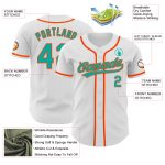 Custom Name and Number Personalized Aqua-Orange Authentic Baseball Jersey - Team Gear Personalized White Aqua-Orange Authentic