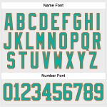 Custom Name and Number Hockey Jersey in White Aqua-Orange Lace Neck Design, Personalized Team Apparel Personalized White