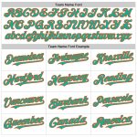 Custom Name and Number Personalized Baseball Jersey - White Aqua-Orange Line Authentic Team Jersey Personalized White Aqua-Orange