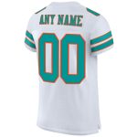 Personalized Aqua-Orange Mesh Authentic Football Jersey - Custom Team Jersey Personalized White Aqua-Orange Mesh Authentic