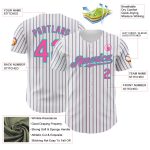 Custom Personalized Pink Aqua Pinstripe Baseball Jersey with Name and Number - Authentic Team Gear Personalized White (Aqua