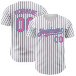 Custom Personalized Pink Aqua Pinstripe Baseball Jersey with Name and Number - Authentic Team Gear Personalized White (Aqua