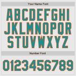 Customizable Aqua-Orange Pinstripe Baseball Jersey with Raglan Sleeves - Personalized Name and Number Personalized White