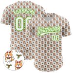 Custom Name Number Dog Baseball Jersey - Personalized 3D White Aurora Green Pattern Design Authentic Team Apparel Personalized