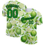 Personalized Custom Name & Number T-Shirt for Summer Holiday, 3D Green-Black Fruit Pattern Design, Team Apparel Personalized