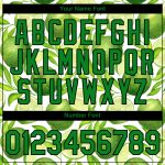 Personalized Custom Name & Number T-Shirt for Summer Holiday, 3D Green-Black Fruit Pattern Design, Team Apparel Personalized