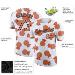 Personalized Team Performance T-Shirt with Custom Name and Number - White Bay Orange-Black 3D Pattern Design Personalized