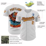 Custom Authentic Baseball Jersey - Personalized Halloween 3D Pattern, White Bay Orange & US Navy Blue, Name and Number Personalized