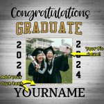 Personalized 3D Graduation T-Shirt in White and Black - Custom Performance Tee Personalized White Black 3D Graduation Performance