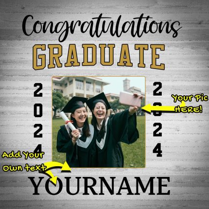 Personalized 3D Graduation T-Shirt in White and Black - Custom Performance Tee Personalized White Black 3D Graduation Performance