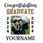 Personalized 3D Graduation T-Shirt in White and Black - Custom Performance Tee Personalized White Black 3D Graduation Performance