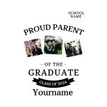 Custom Team Name and Number 3D Graduation T-Shirt in White and Black - Personalized Performance Shirt Personalized White