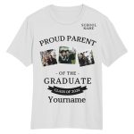 Custom Team Name and Number 3D Graduation T-Shirt in White and Black - Personalized Performance Shirt Personalized White