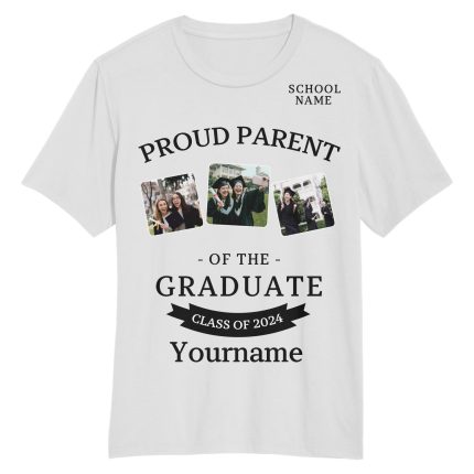 Custom Team Name and Number 3D Graduation T-Shirt in White and Black - Personalized Performance Shirt Personalized White
